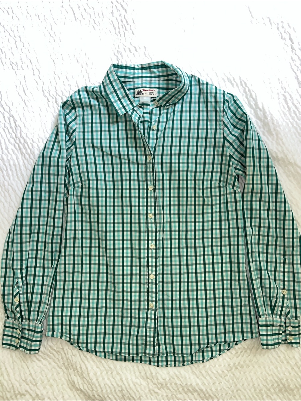 Thomas Mason for J.Crew women's button-up shirt in 100% cotton sz Small Slim